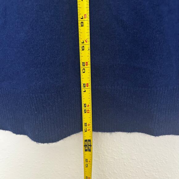 100% Cashmere Black & Blue scoop neck long sleeve sweater jumper cozycore - Picture 7 of 7